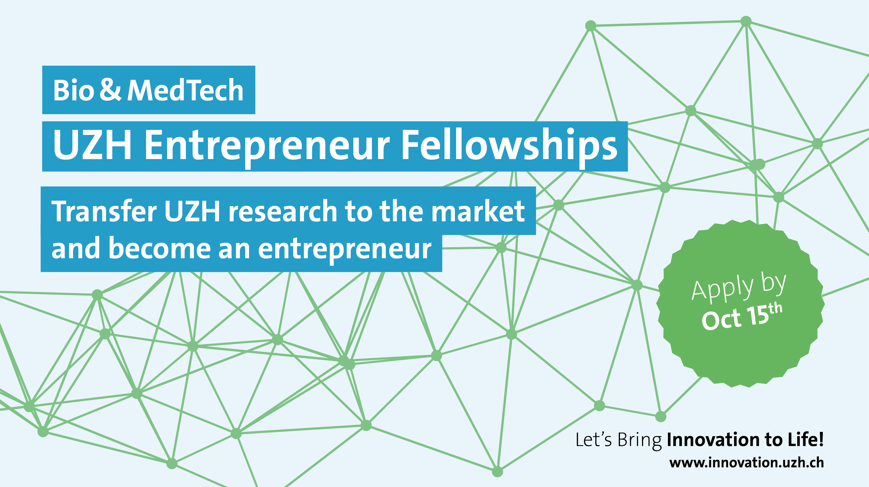 UZH Entrepreneur Fellowship Call Deadline